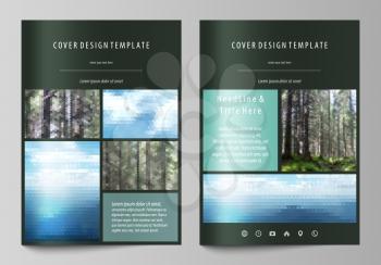Business templates for brochure, magazine, flyer, booklet or annual report. Cover design template, easy editable vector, abstract flat layout in A4 size. Colorful background made of triangular or hexa