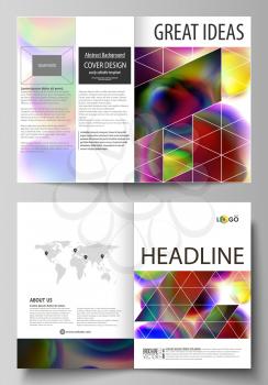 Business templates for bi fold brochure, magazine, flyer, booklet or annual report. Cover design template, easy editable vector, abstract flat layout in A4 size. Colorful design background with abstra