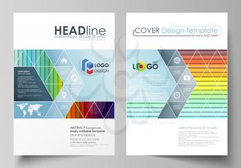 Business templates for brochure, magazine, flyer, booklet or annual report. Cover design template, easy editable vector, abstract flat layout in A4 size. Bright color rectangles, colorful design with 