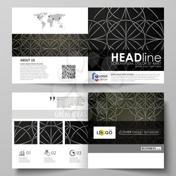 Business templates for square design bi fold brochure, magazine, flyer, booklet or annual report. Leaflet cover, abstract flat layout, easy editable vector. Celtic pattern. Abstract ornament, geometri