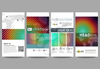 Flyers set, modern banners. Business templates. Cover design template, easy editable abstract vector layouts. Minimalistic design with circles, diagonal lines. Geometric shapes forming beautiful retro