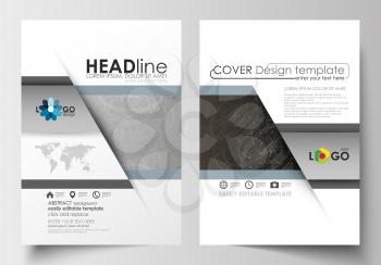 Business templates for brochure, magazine, flyer, booklet or annual report. Cover design template, easy editable blank, abstract flat layout in A4 size. Abstract 3D construction and polygonal molecule