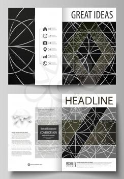 Business templates for bi fold brochure, magazine, flyer, booklet or annual report. Cover design template, easy editable vector, abstract flat layout in A4 size. Celtic pattern. Abstract ornament, geo