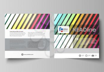 Business templates for square design brochure, magazine, flyer, booklet or annual report. Leaflet cover, abstract flat layout, easy editable vector. Bright color rectangles, colorful design with geome