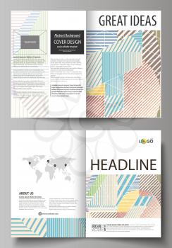 Business templates for bi fold brochure, magazine, flyer, booklet or annual report. Cover design template, easy editable vector, abstract flat layout in A4 size. Minimalistic design with lines, geomet