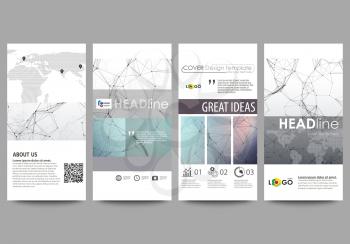 Flyers set, modern banners. Business templates. Cover design template, easy editable abstract vector layouts. Compounds lines and dots. Big data visualization in minimal style. Graphic communication b