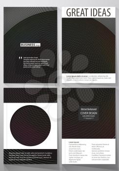 Business templates for brochure, magazine, flyer, booklet or annual report. Cover design template, easy editable vector, abstract flat layout in A4 size. Dark color modern abstract background with col