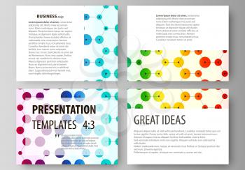 Set of business templates for presentation slides. Easy editable abstract vector layouts in flat design. Chemistry pattern, hexagonal design molecule structure, scientific, medical DNA research. Geome
