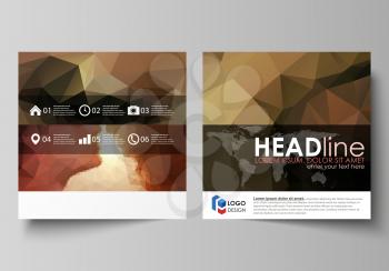 Business templates for square design brochure, magazine, flyer, booklet or annual report. Leaflet cover, abstract flat layout, easy editable vector. Romantic couple kissing. Beautiful background. Geom