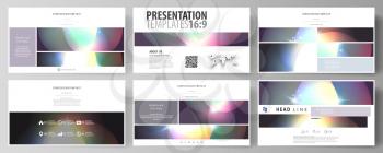 Business templates in HD format for presentation slides. Easy editable abstract vector layouts in flat design. Retro style, mystical Sci-Fi background. Futuristic trendy design.