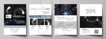 Business templates for brochure, magazine, flyer, booklet or annual report. Cover design template, easy editable vector, abstract flat layout in A4 size. Sacred geometry, glowing geometrical ornament.