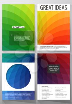 Business templates for brochure, magazine, flyer or annual report. Cover template, easy editable vector, flat layout in A4 size. Colorful design background with abstract shapes, overlap effect