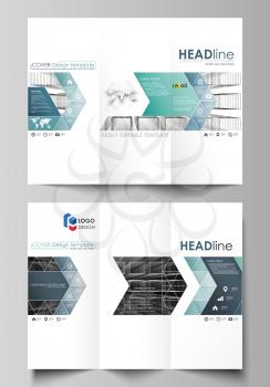 Business templates in HD format for presentation slides. Easy editable abstract vector layouts in flat design. Abstract infinity background, 3d structure with rectangles forming illusion of depth and 