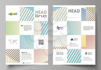Business templates for brochure, magazine, flyer, booklet or annual report. Cover design template, easy editable vector, abstract flat layout in A4 size. Minimalistic design with lines, geometric shap