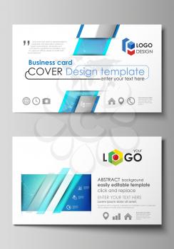 Business card templates. Easy editable layout, abstract vector design template. Chemistry pattern, connecting lines and dots, molecule structure, medical DNA research. Medicine concept