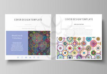 Business templates for square design brochure, magazine, flyer, booklet or annual report. Leaflet cover, abstract flat layout, easy editable vector. Bright color background in minimalist style made fr