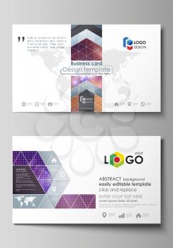 Business card templates. Easy editable layout, abstract vector design template. Bright color colorful design, beautiful futuristic background.