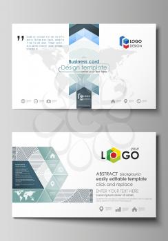 Business card templates. Easy editable layout, abstract vector design template. Minimalistic background with lines. Gray color geometric shapes forming simple beautiful pattern