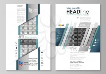Blog graphic business templates. Page website design template, easy editable abstract vector layout. Abstract infinity background, 3d structure with rectangles forming illusion of depth and perspectiv