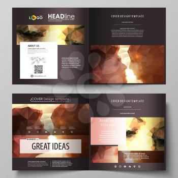 Business templates for square design bi fold brochure, magazine, flyer, booklet or annual report. Leaflet cover, abstract flat layout, easy editable vector. Romantic couple kissing. Beautiful backgrou