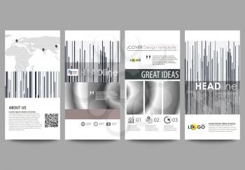Flyers set, modern banners. Business templates. Cover design template, easy editable abstract vector layouts. Simple monochrome geometric pattern. Minimalistic background. Gray color shapes