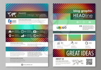 Blog graphic business templates. Page website design template, easy editable abstract vector layout. Minimalistic design with circles, diagonal lines. Geometric shapes forming beautiful retro backgrou