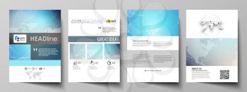 The vector illustration of the editable layout of A4 format covers design templates for brochure, magazine, flyer, booklet, report. Molecule structure. Science, technology concept. Polygonal design