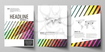 Business templates for brochure, magazine, flyer, booklet or annual report. Cover design template, easy editable vector, abstract flat layout in A4 size. Bright color rectangles, colorful design with 