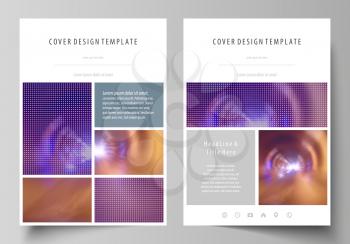 Business templates for brochure, magazine, flyer, booklet or annual report. Cover design template, easy editable vector, abstract flat layout in A4 size. Bright color colorful design, beautiful futuri