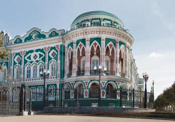 An old building in Yekaterinburg, the Neo-Gothic style