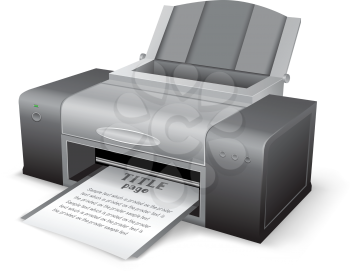 The black printer on the white background