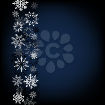 Dark Christmas background of snow for design greeting materials