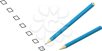 Choose your decisions in check box by a pencil