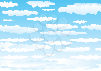 Beautiful simple clouds on the blue sky
