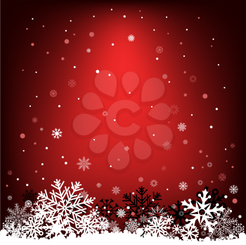 The white snow on the dark red mesh background, winter theme. No transparent objects