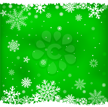 The white snow on the light green mesh background, winter theme. No transparent objects