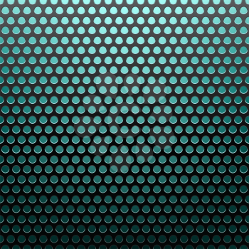 The metal blue, azure mesh background with holes