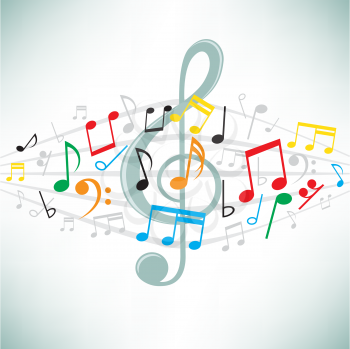 The classical music notes vector background