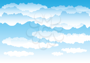 Beautiful simple clouds on the blue sky