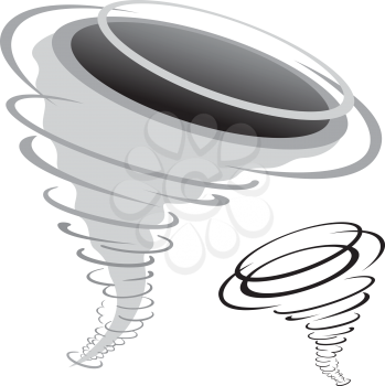 cartoon tornado isolated on the white background