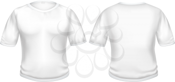 The white t-shirt isolated on the white background, for your creativity: drawings, logos, text, etc.