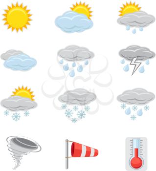 A collection of icons that show different weather
