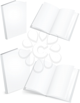 3d white books isolated on the white background