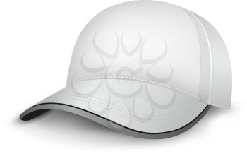 The white mesh empty template cap on the white background