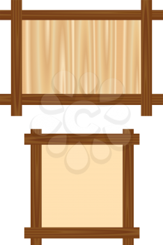 Wooden framework isolated on the white background