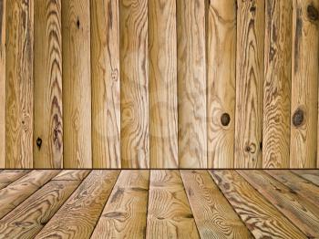 The abstract background, wooden floor and wall