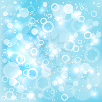 abstract bokeh different dreams circles illuminated white color on blue background