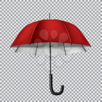 The red opened umbrella isolated on transparent background