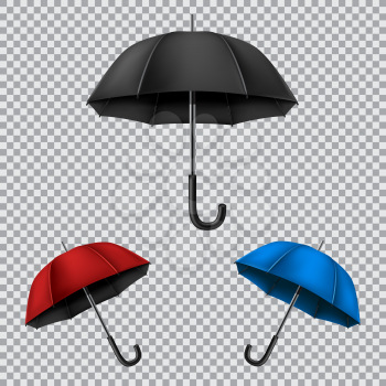The different umbrellas isolated on transparent background