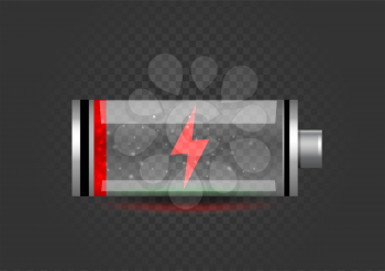 Fully discharged battery icon on dark background